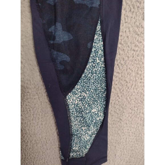 Lululemon Wunder Under Capri Luon Athletic Leggings Navy Camo Women's Size 4 - Picture 2 of 9